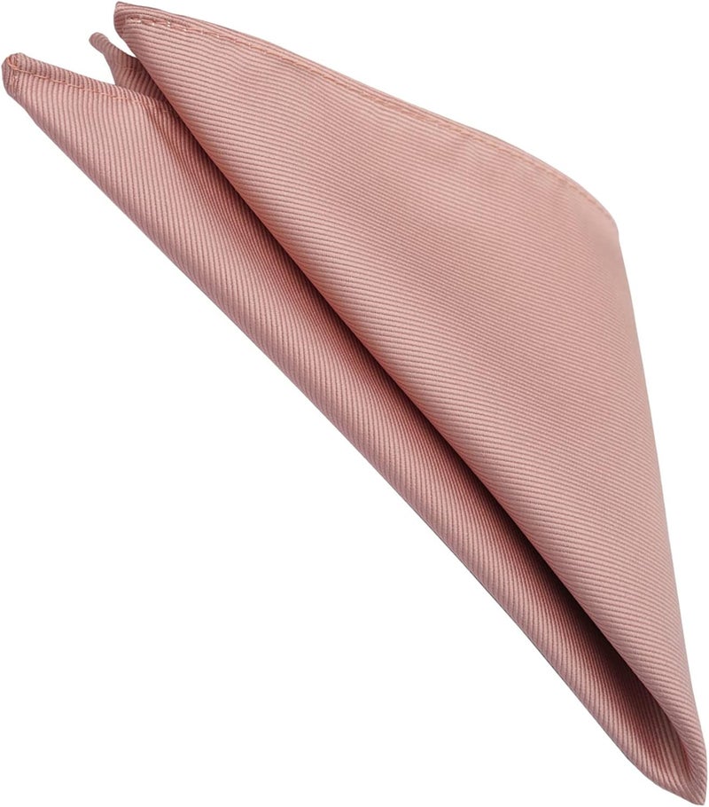 ZENXUS Regular Tie and Pocket Square for Men, Solid Color Necktie Set, 3.2 inch Standard Width - Image 4